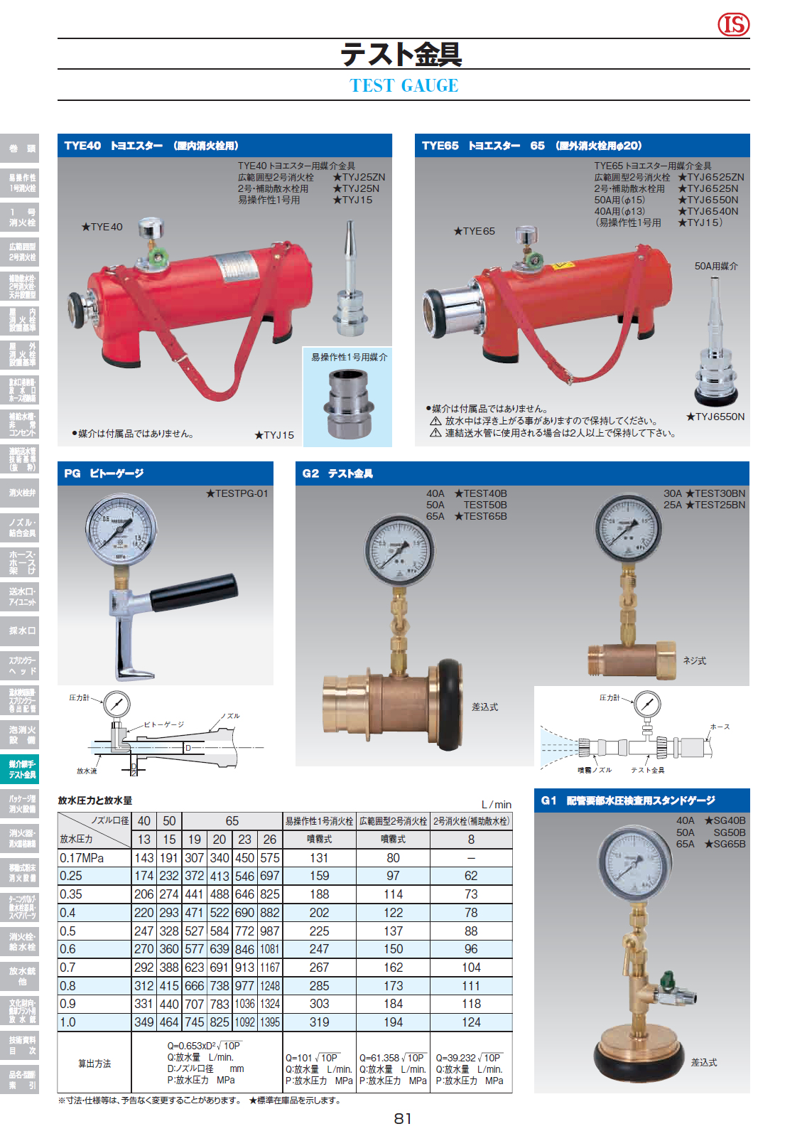 トヨエスター(屋内消火栓用) ＜TYE40＞[立売堀製作所]の通販