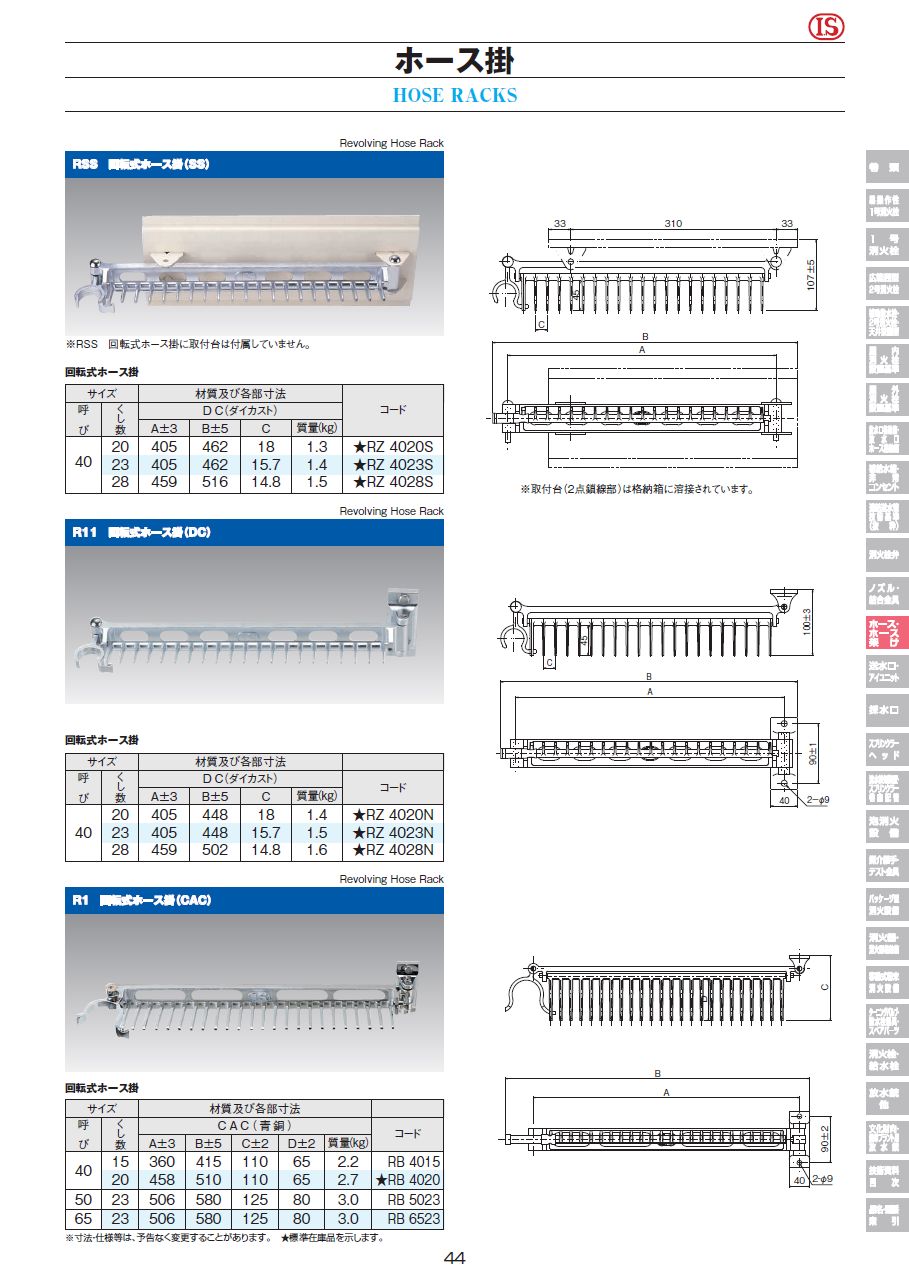 ホース掛 | 立売堀製作所